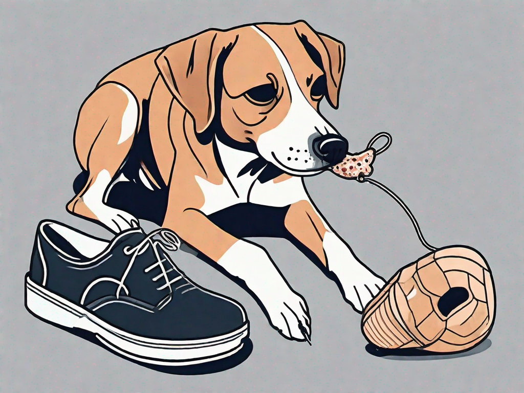 How do I respond if I catch my dog chewing on something they shouldn't?